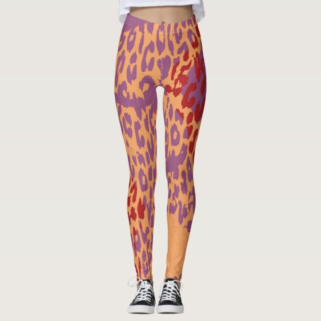 Leggings Motif moderne de peau de léopard #23 (Devant)