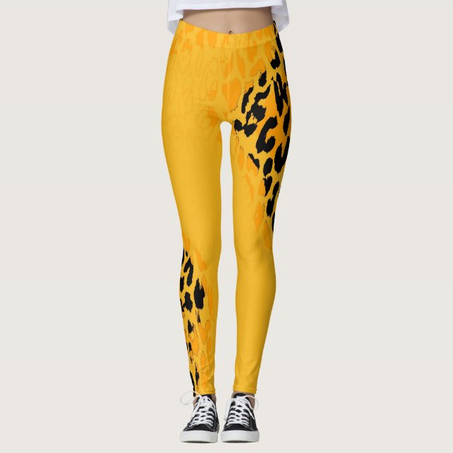 Leggings Motif moderne de peau de léopard #24 (Devant)