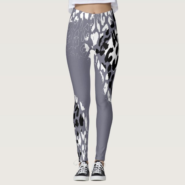Leggings Motif moderne de peau de léopard #25 (Devant)