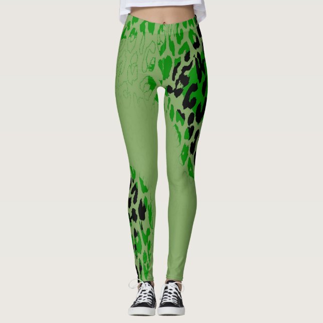 Leggings Motif moderne de peau de léopard #27 (Devant)