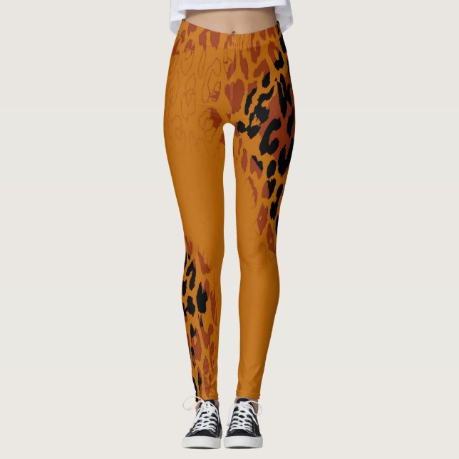 Leggings Motif moderne de peau de léopard #29 (Devant)