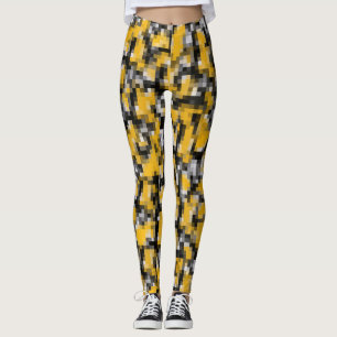 Leggings Motif moderne en mosaïque jaune moderne