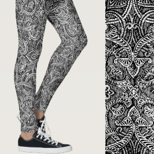 Leggings Motif moderne et design, noir et blanc