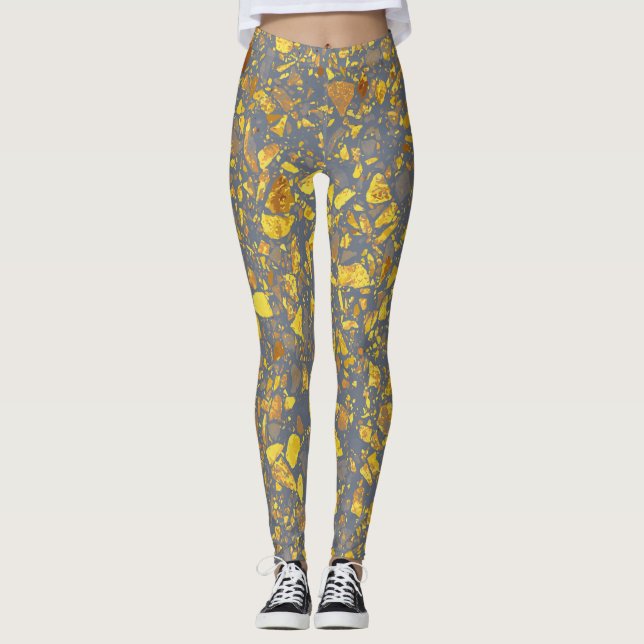 Leggings Motif moderne Gold Terrazzo (Devant)