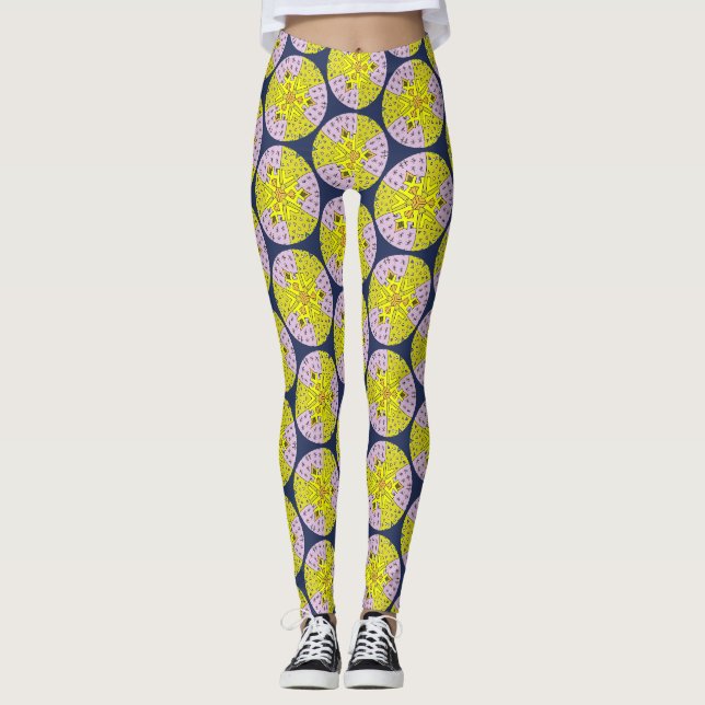Leggings Motif moderne rétro, cercles motif (Devant)