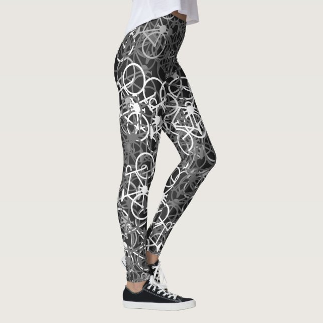 Leggings Motif monochrome de bicyclettes - les guêtres du (Droite)