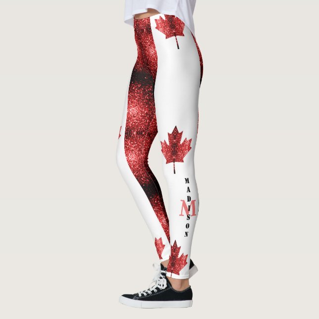 Leggings Motif Monogramme du drapeau du Canada (Gauche)