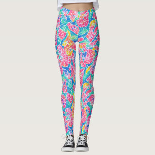 Leggings Motif mosaïque aquarelle arc-en-ciel géométrique a