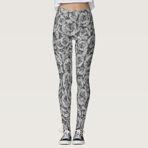 Leggings Motif Motif d'horloge vintage