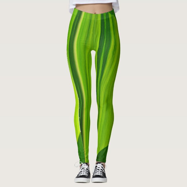 Leggings Motif naturel vert (Devant)
