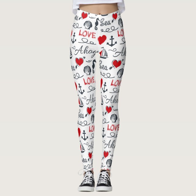 Leggings Motif nautique sans voile (Devant)