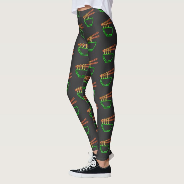 Leggings Motif Neon Asian Noodle Bowl (Gauche)