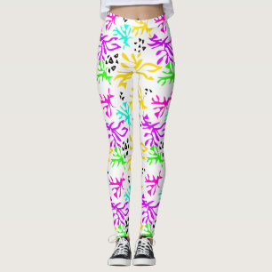Leggings motif néon multicolore Abstrait