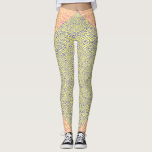 Leggings Motif net 05 Indigo Blue Jaune BG
