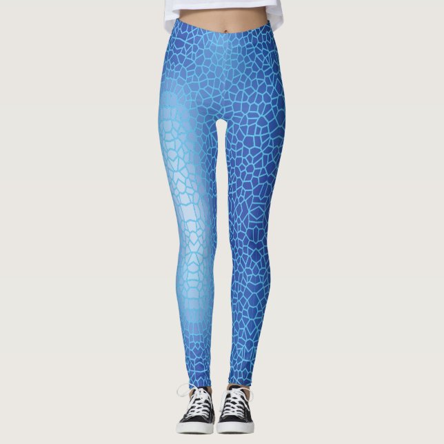 Leggings Motif net dégradé bleu 01 (Devant)