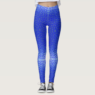 Leggings Motif net dégradé bleu 01 Lignes de couleur
