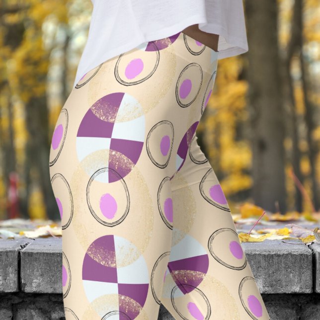 Leggings Motif noir beige amande (Nucleus Blanched Almond)