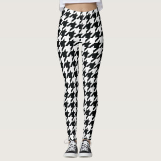 Leggings Motif noir blanc de Houndstooth
