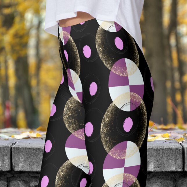Leggings Motif noir coloré (Nucleus Black Circular Pattern Leggings)
