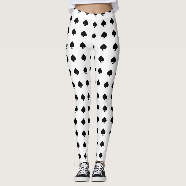 Leggings motif noir de pelle sur le blanc (Devant)