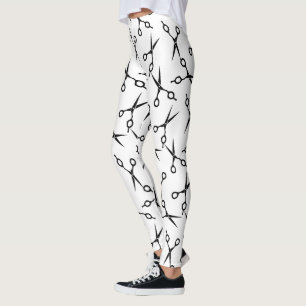 Leggings Motif noir élégant de ciseaux de coiffeur
