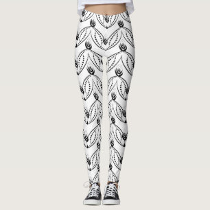 Leggings Motif noir et blanc sans couture