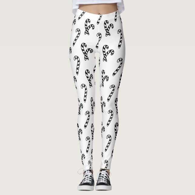 Leggings Motif noir et blanc sucre de canne (Devant)