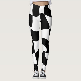 Leggings motif noir et blanc vérificateur