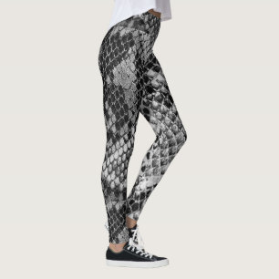 Leggings Motif noir et gris de peau de serpent