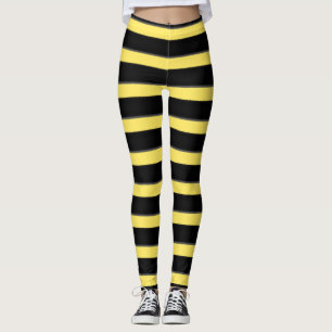 Leggings Motif noir/jaune de rayures inspiré par bourdon