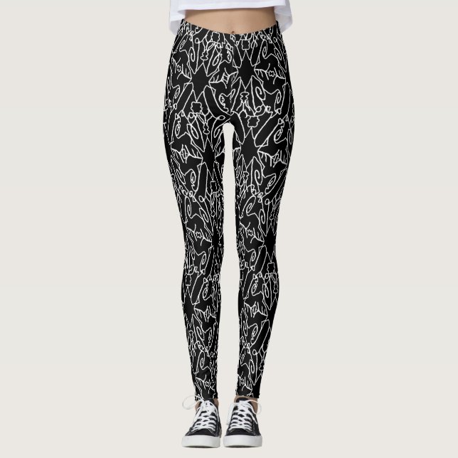 Leggings Motif Noir Nouveau Chic (Devant)