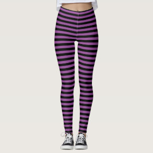 Leggings Motif noir pourpre de rayure
