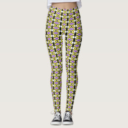 Leggings motif non binaire blanc de base B