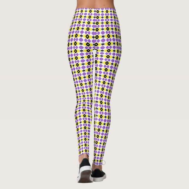 Leggings motif non binaire blanc de base C (Dos)
