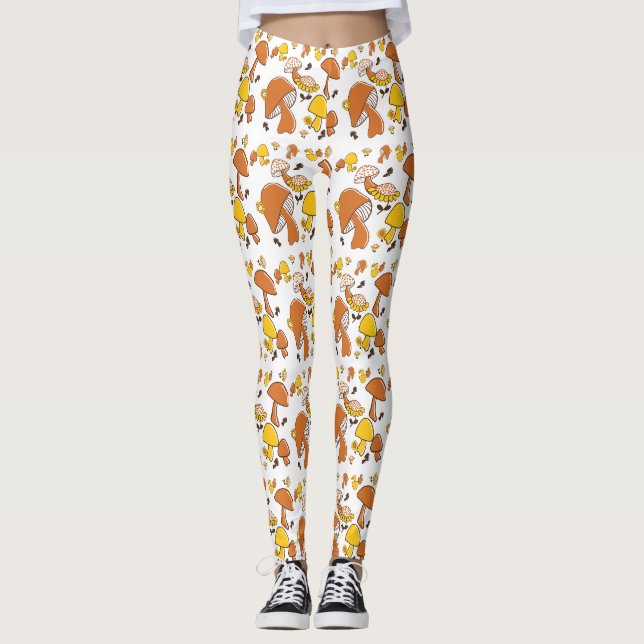 Leggings Motif nostalgique de champignons (Devant)