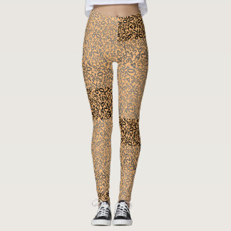 Leggings Motif numérique 01 avec fond jaune orange