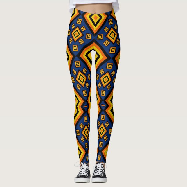 Leggings Motif numérique géométrique Abstrait (Devant)
