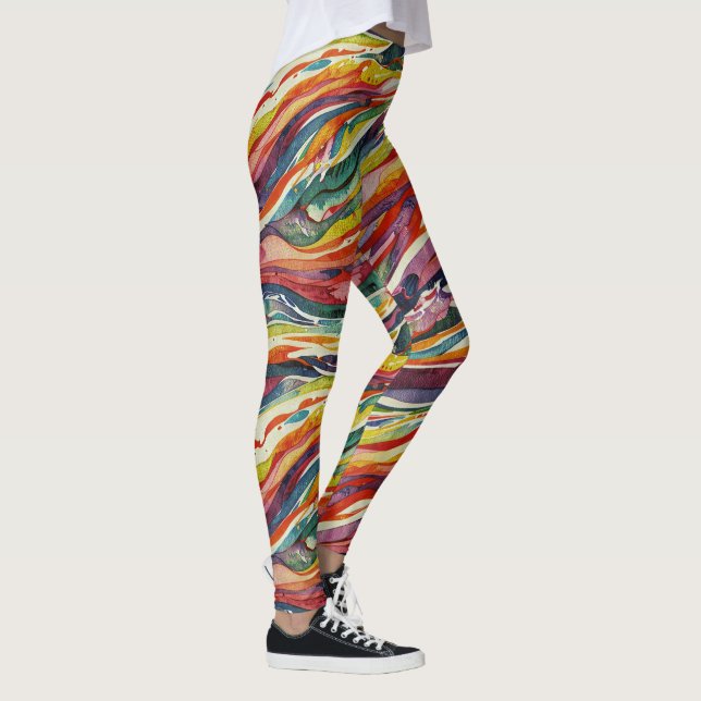 Leggings Motif numérique géométrique abstrait moderne 40 (Droite)