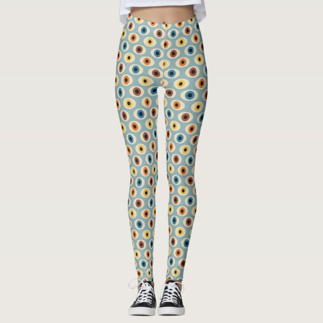 Leggings Motif oculaire rétro (Devant)