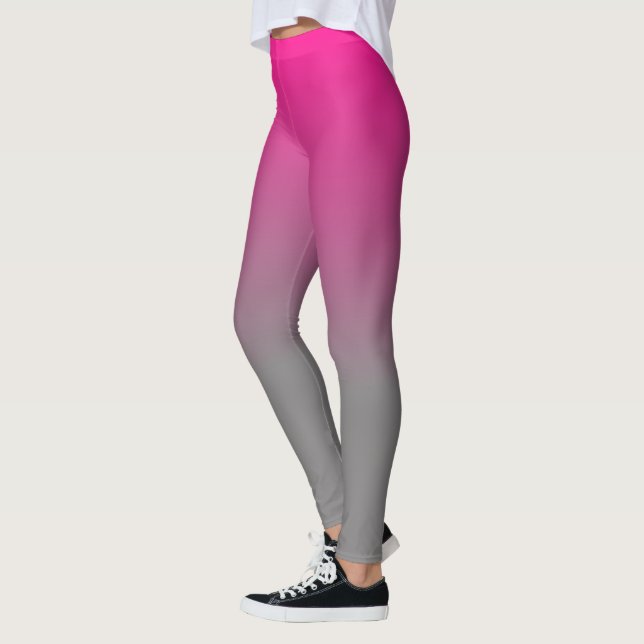 Leggings Motif ombré rose foncé et gris (Gauche)