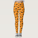 Leggings Motif Orange Bats<br><div class="desc">Cool halloween chauves-souris design motif.</div>