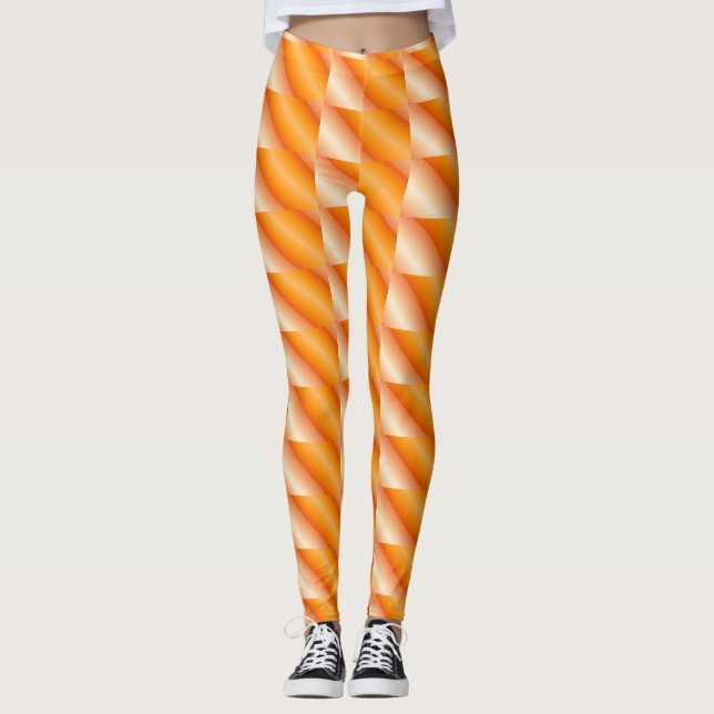 Leggings Motif Orange Deux Tons (Devant)