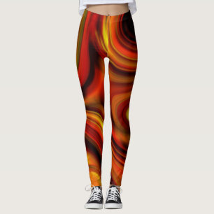 Leggings Motif Orange et Jaune Fougueux