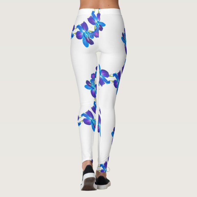 Leggings Motif orchidées bleues (Dos)