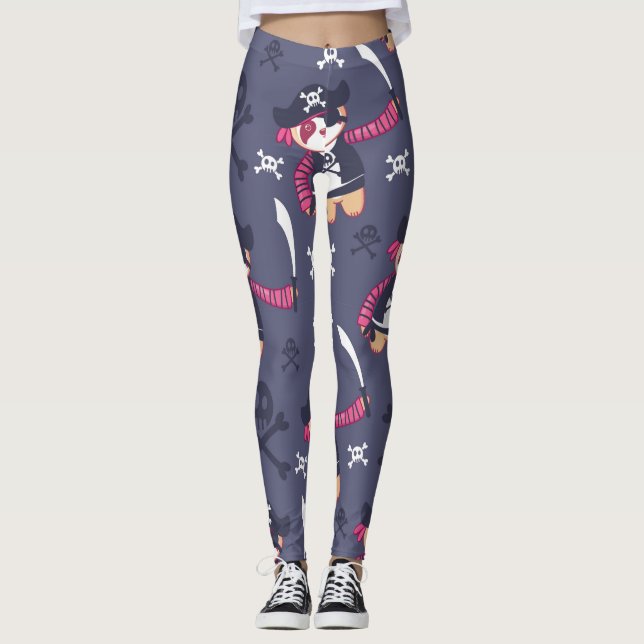 Leggings Motif ours panda pirate mignon (Devant)