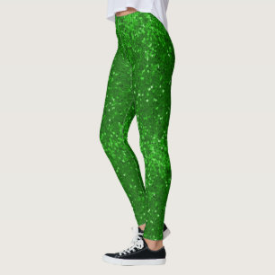 Leggings Motif pailleté vert scintillant