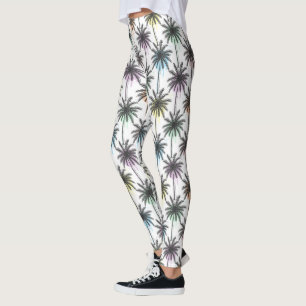 Leggings Motif Paint Drop Palm Tree