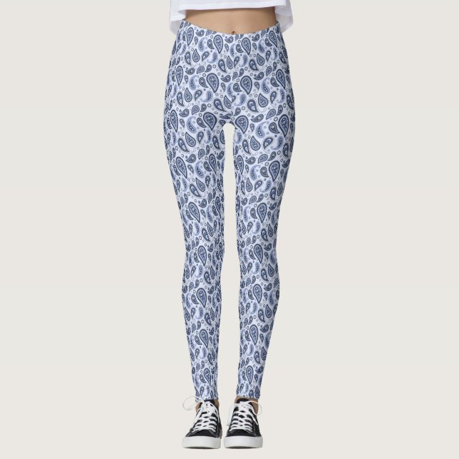 Leggings Motif Paisley Bleu (Devant)