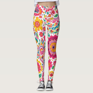 Leggings Motif Paisley Floral d'Été