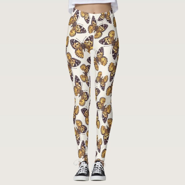 Leggings Motif papillon de femme peinte (Devant)